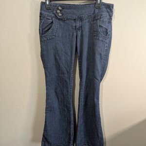 Spacegirlz Size 9 Women's Flare Y2k Blue Denim Jeans